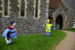 Oving Scarecrow Day Image Gallery 2008: Scarecrows outside Church
